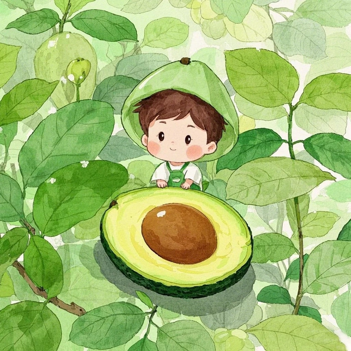 Avatar quả bơ cute và em bé