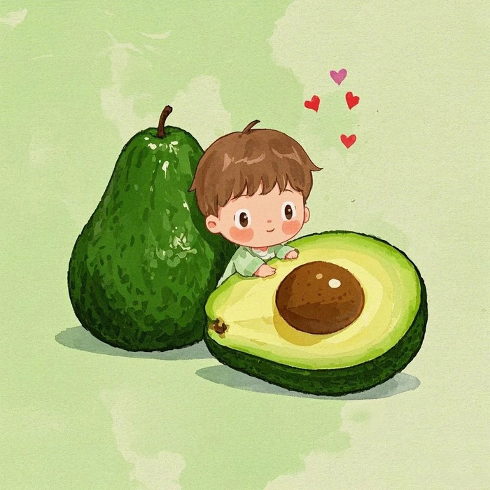 Avatar quả bơ và em bé siêu cute
