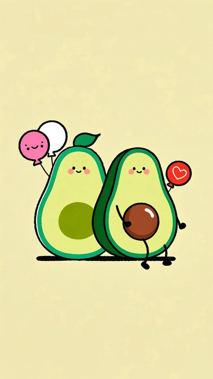 Avatar trái bơ cute cười tít mắt