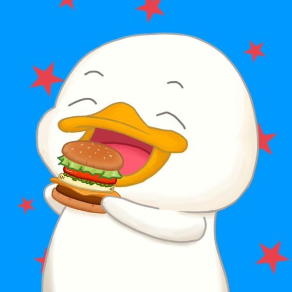 Avatar vịt cute ăn hamburger