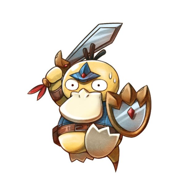 Avatar vịt vàng cute cầm kiếm