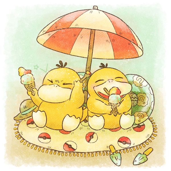 Avatar vịt vàng cute ăn kem