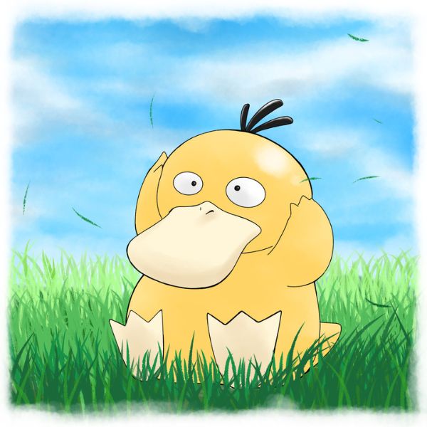Avatar vịt vàng cute trên bãi cỏ
