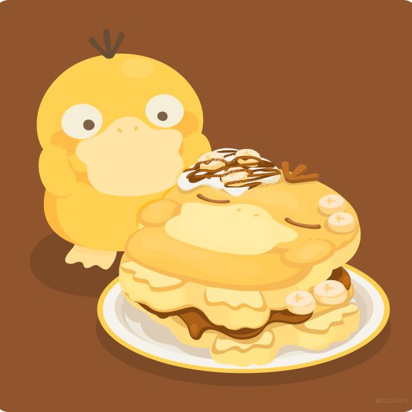 Avatar vịt vàng cute ăn bánh