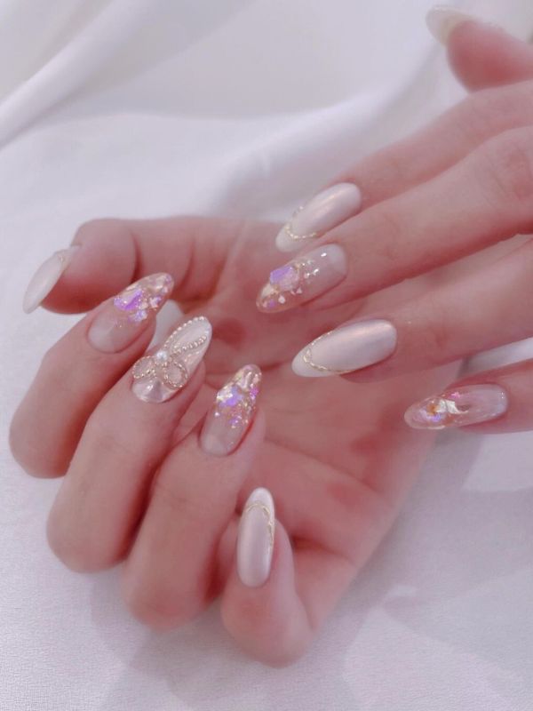 Nail xà cừ đắp bột 2