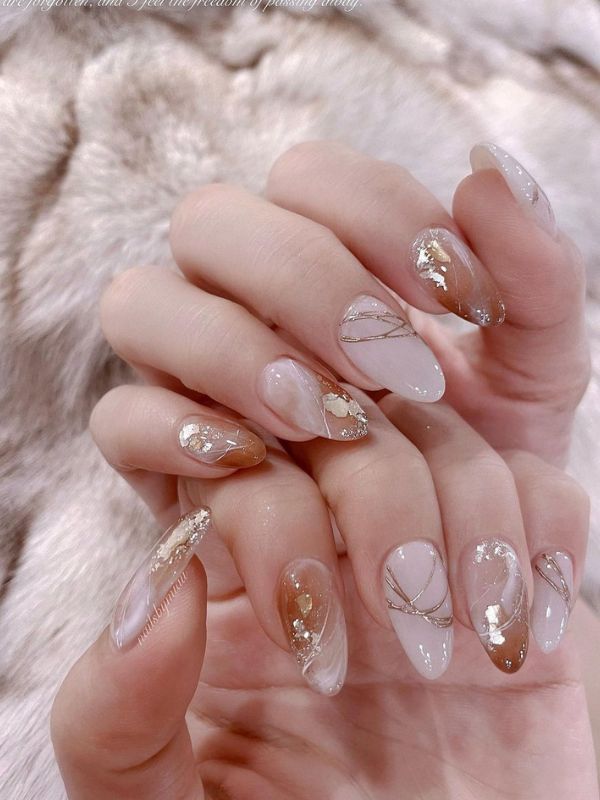 Nail xà cừ loang 2