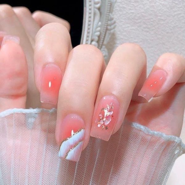 Nail xà cừ hồng 1