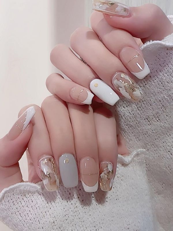 Nail xà cừ vân đá 2