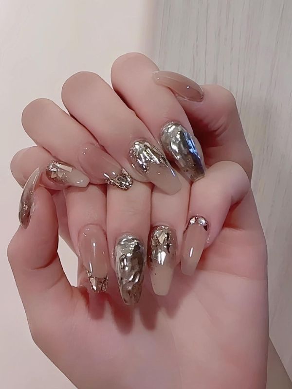 Nail xà cừ nude 1