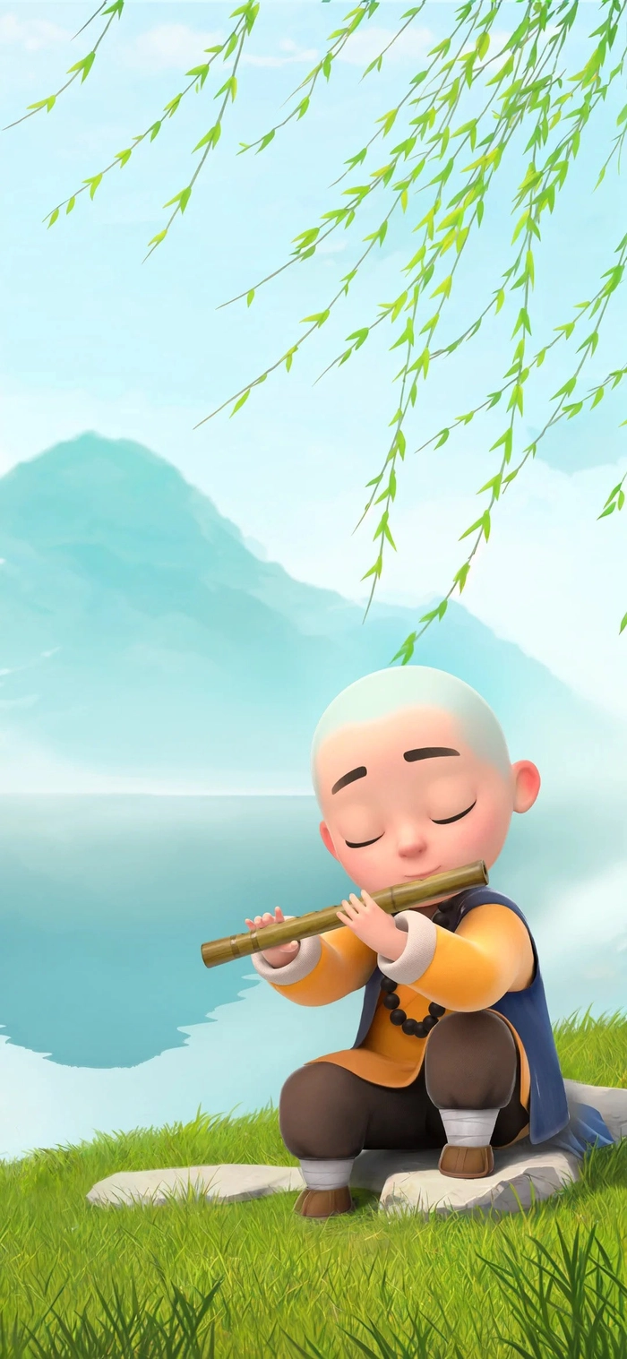 Hình chú tiểu chibi thổi sáo