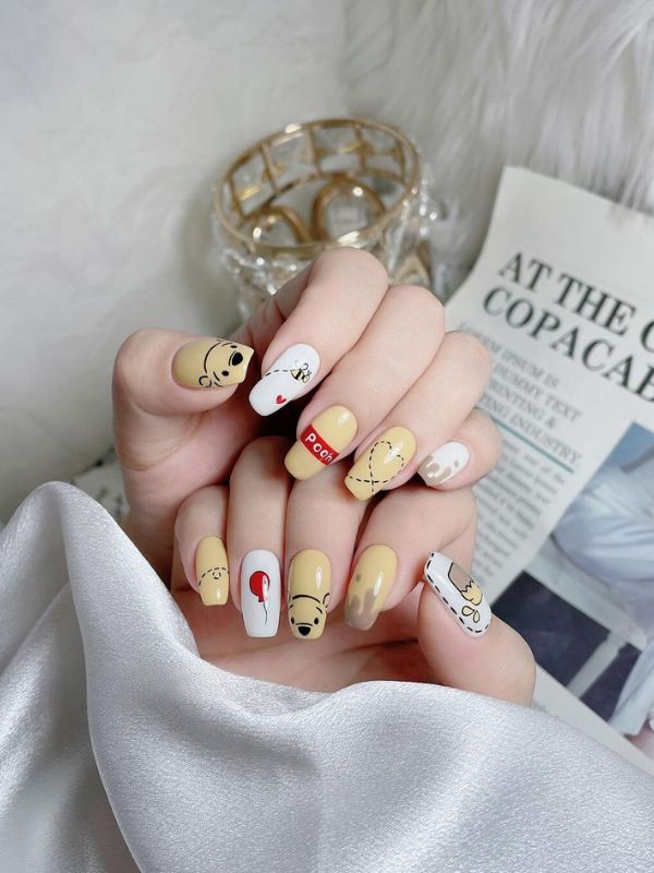 Nail học sinh họa tiết hoạt hình