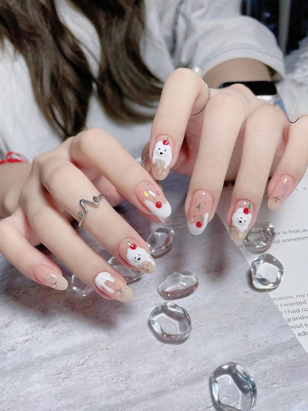 Nail học sinh họa tiết hoạt hình 2