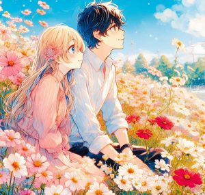 Ảnh cặp đôi yêu nhau anime cute chill