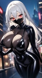 Hình ảnh anime nữ ngầu đeo khẩu trang đen