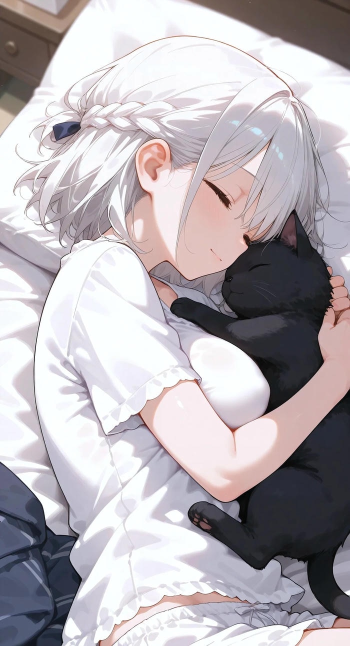 Ảnh anime nữ tóc trắng trong concept fantasy