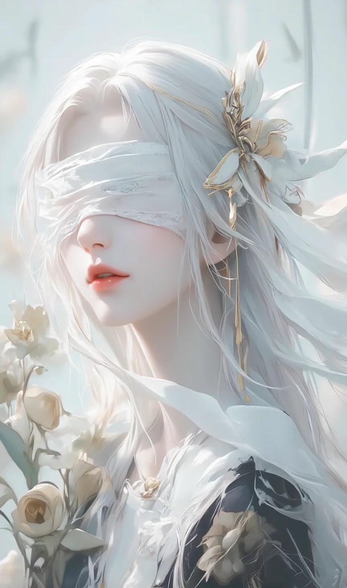 Hình nền đẹp tóc trắng anime với màu sắc tinh tế