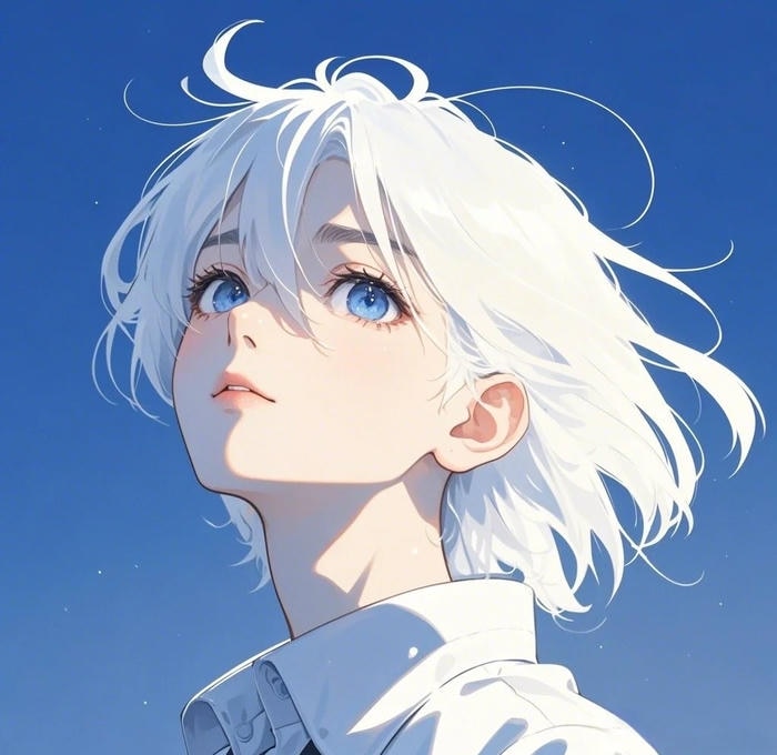 Mái tóc bạc kim anime nổi bật trong khung hình