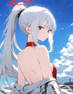 ảnh anime nữ tóc trắng mắt đỏ (5)