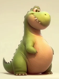 Hình nền khủng long xanh lá cute chill