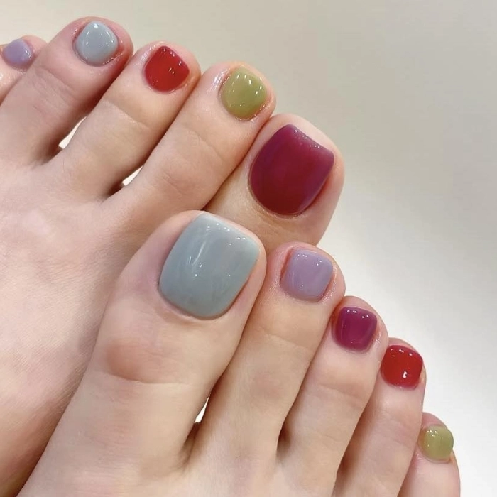 Mẫu móng chân sơn gel đẹp nhẹ nhàng