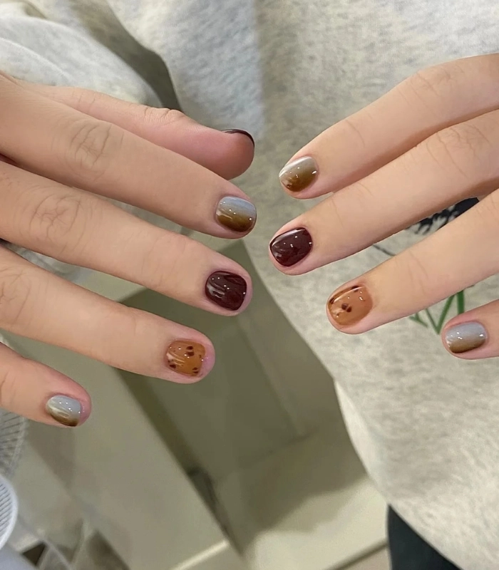 Mẫu nail đẹp đơn giản cho móng ngắn màu nude