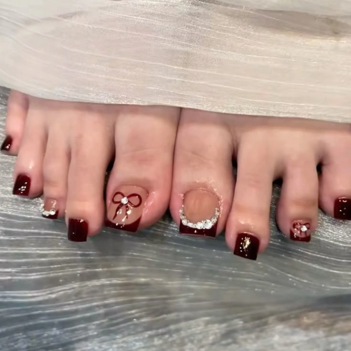 Mẫu nail móng chân da ngăm đẹp