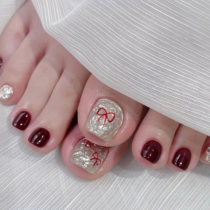 Mẫu sơn gel chân đơn giản xinh