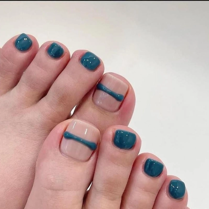 Mẫu sơn gel móng chân đơn giản tinh tế