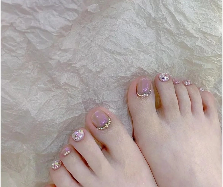 Nail chân đá khối nền ombre