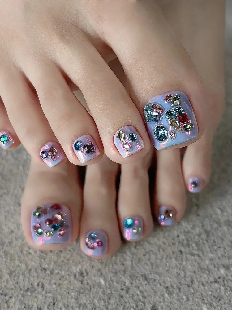 Nail chân đá khối pastel dễ thương
