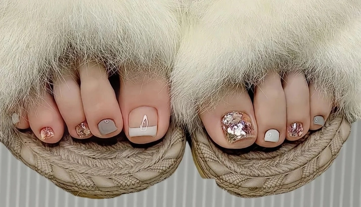 Nail màu xám khói nhẹ nhàng