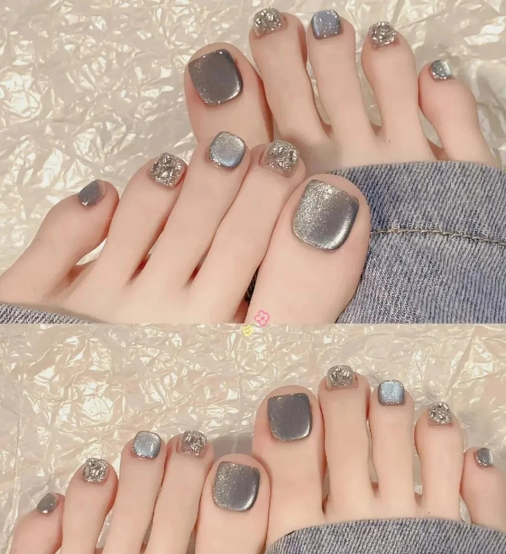 Nail màu xám trắng cực sang