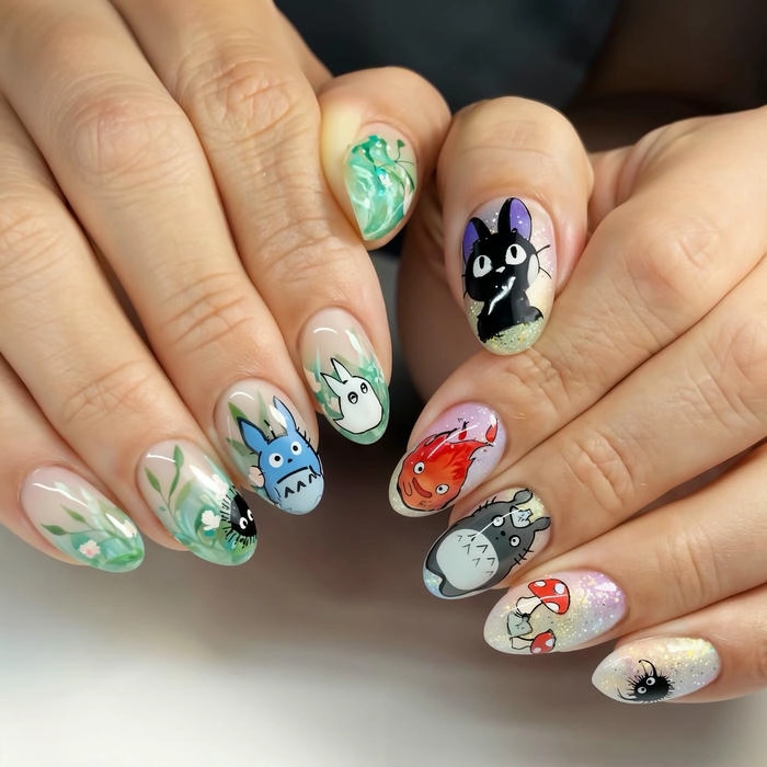ảnh nail tay vẽ hoạt hình
