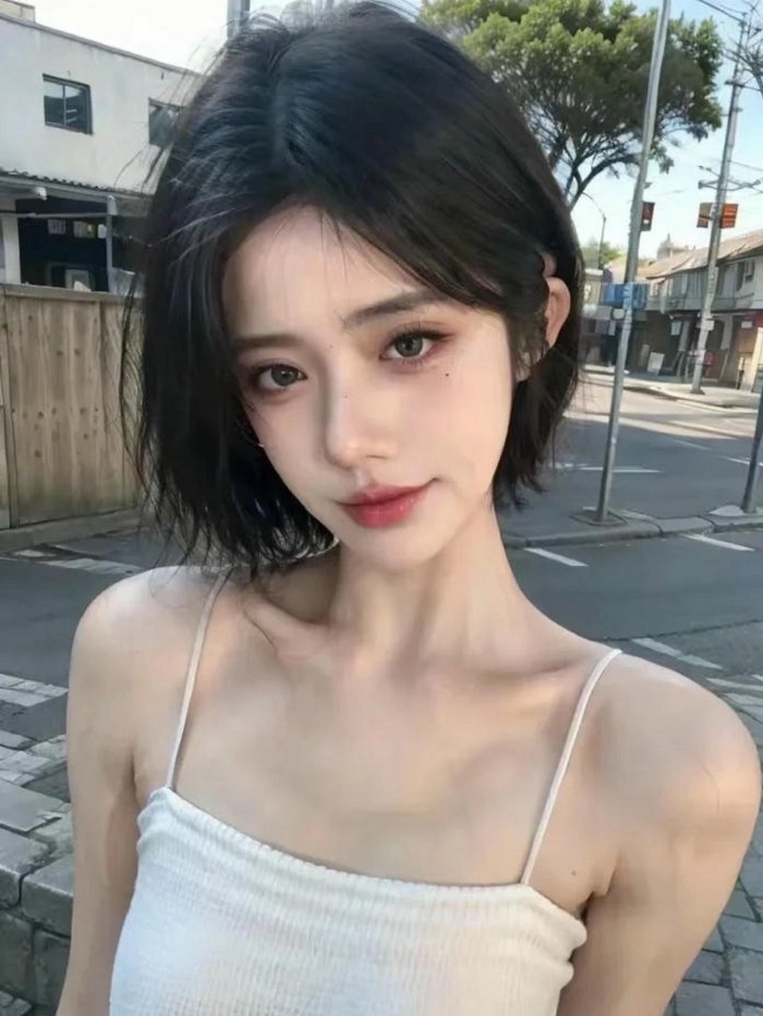 hình cô gái tóc ngắn xinh đẹp