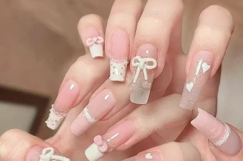 211+ mẫu nail đính nơ đẹp mê, xinh xắn như búp bê Barbie