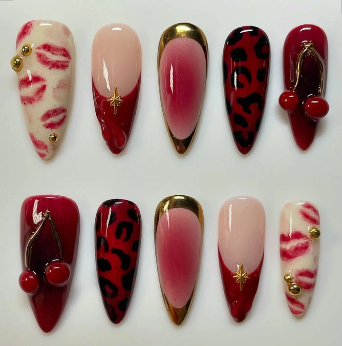 mẫu nail tay đỏ siêu đẹp