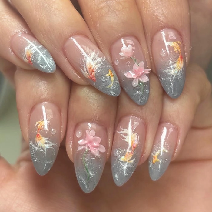 mẫu nail tay vẽ tinh tế