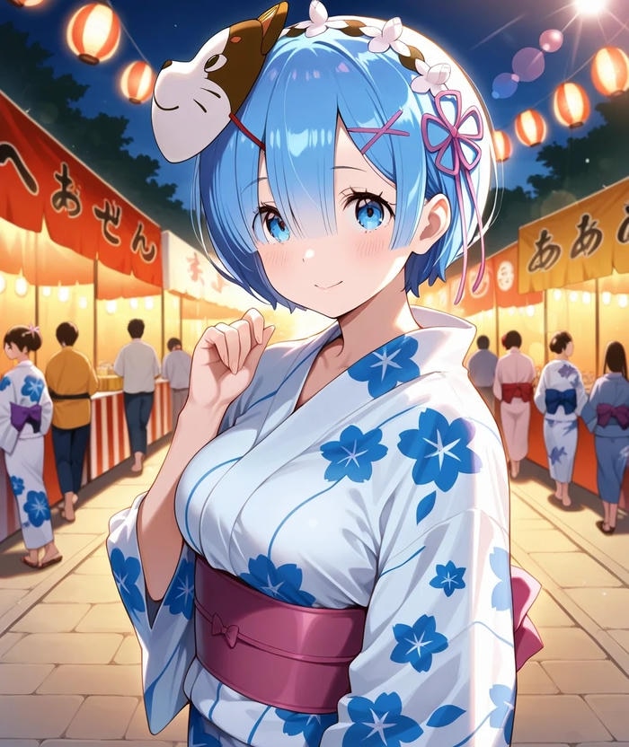 Ảnh anime nữ mặc kimono với họa tiết truyền thống Nhật Bản