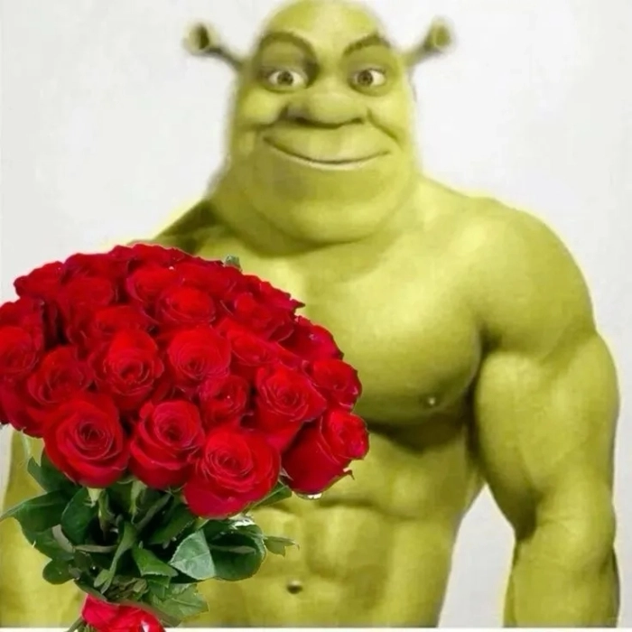 Ảnh meme shrek tặng hoa