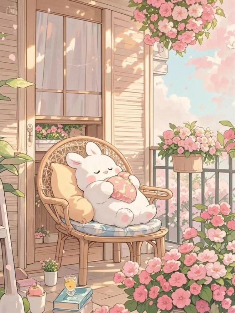 Ảnh thỏ chibi cute đang ngủ