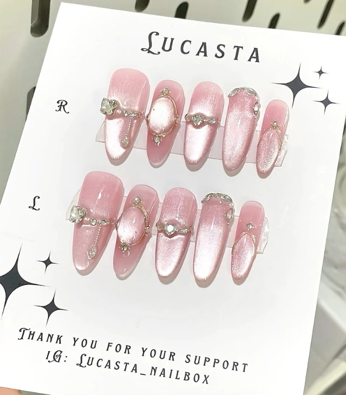 Bộ nail màu thạch đính hạt