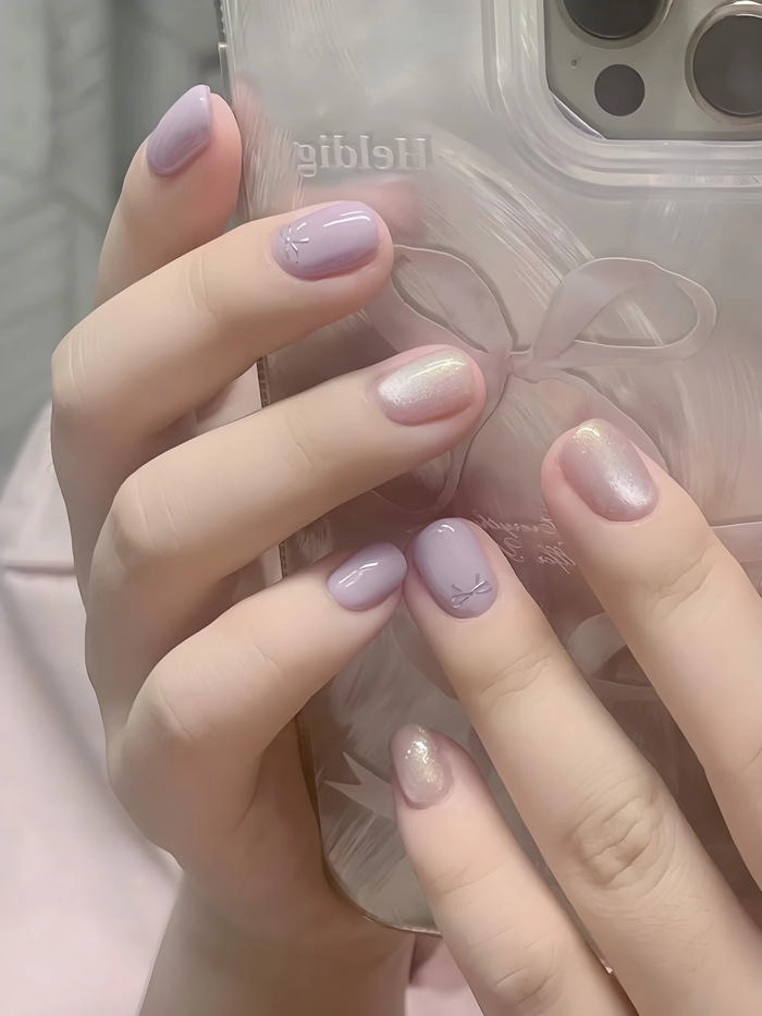 Bộ sưu tập nail tím pastel đơn giản xinh xắn
