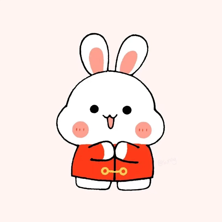 Hình nền con thỏ chibi cute đi chúc Tết