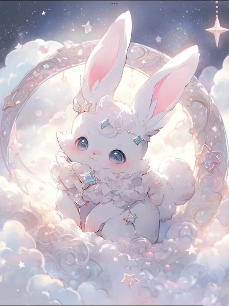 Hình nền con thỏ chibi cute siêu xinh