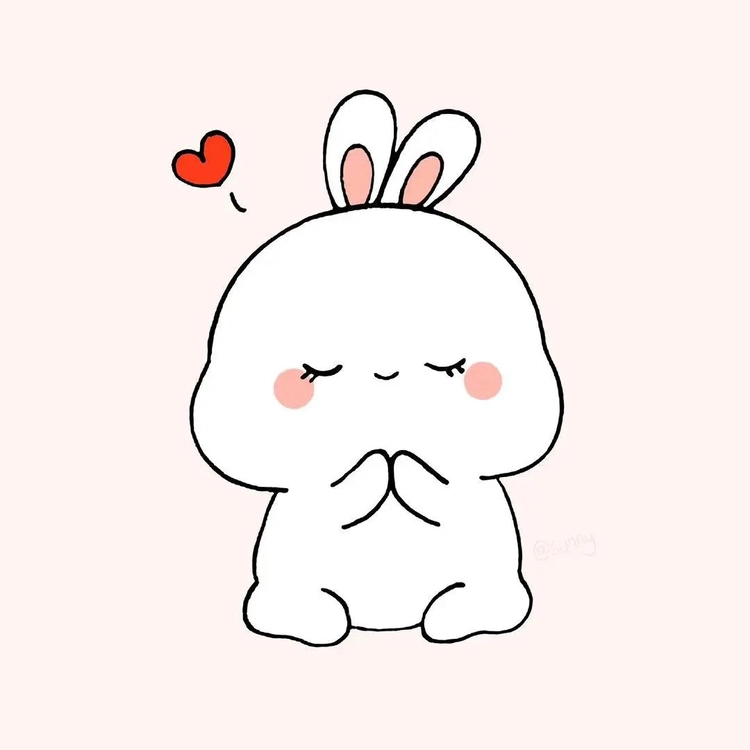 Hình nền con thỏ chibi cute tịnh tâm