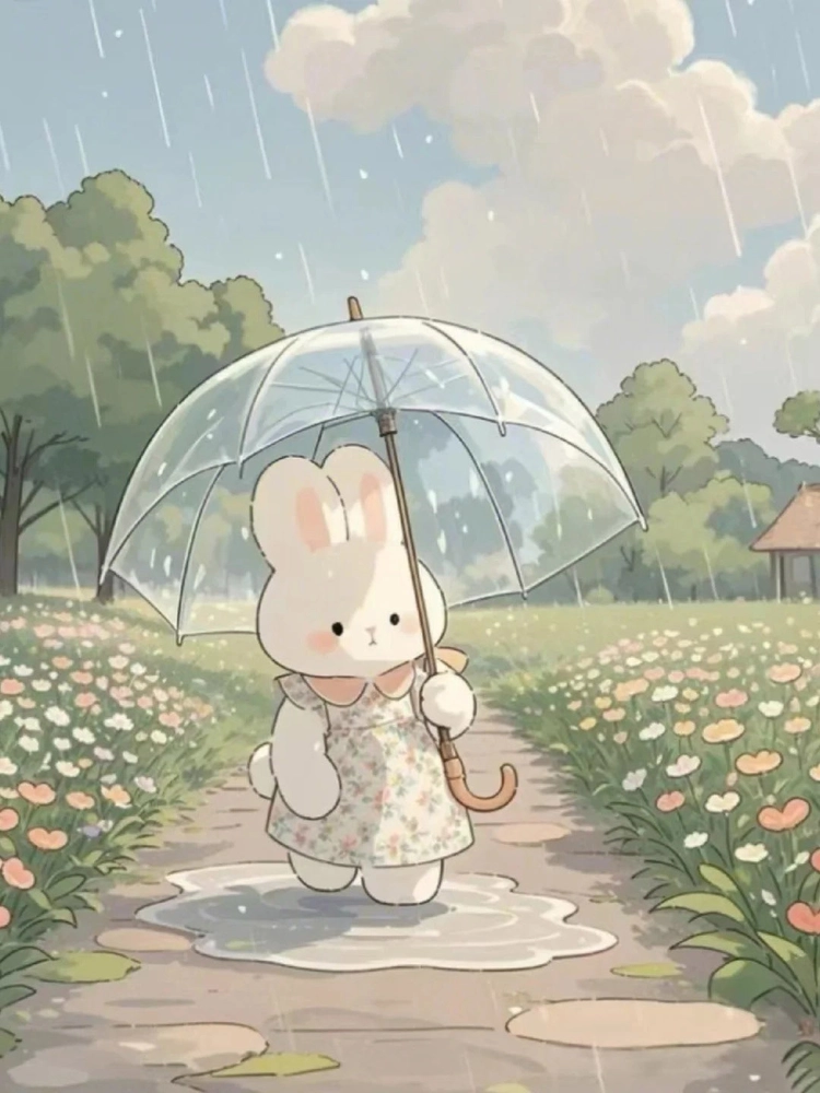 Hình nền thỏ chibi cute chill chill