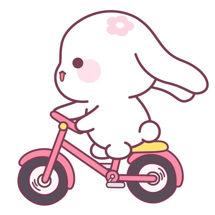 Hình thỏ chibi cute đi xe đạp