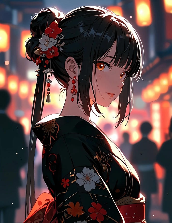 Kimono anime nhật bản với thiết kế tinh xảo