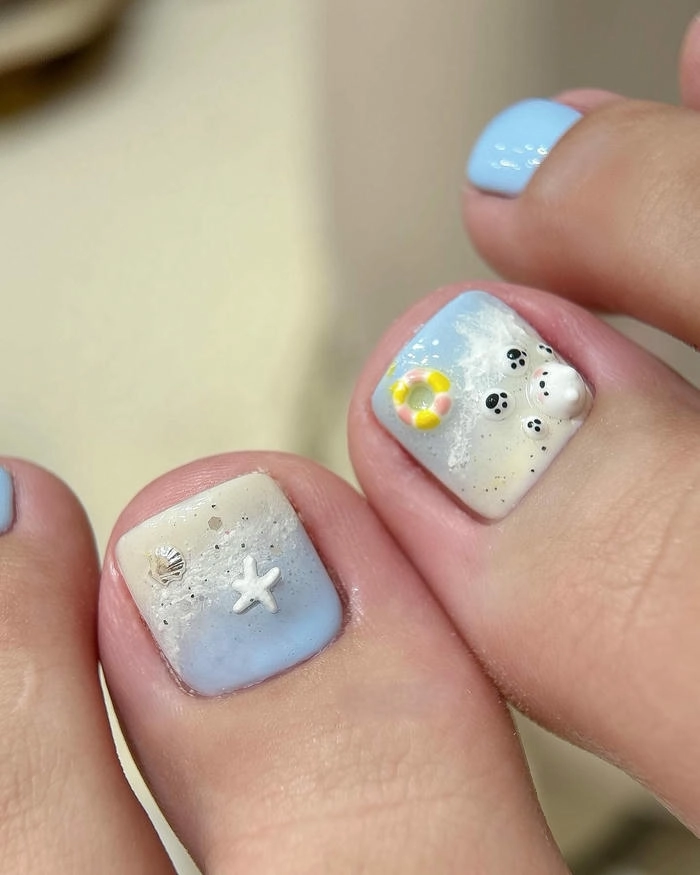 Mẫu móng chân đơn giản dễ làm