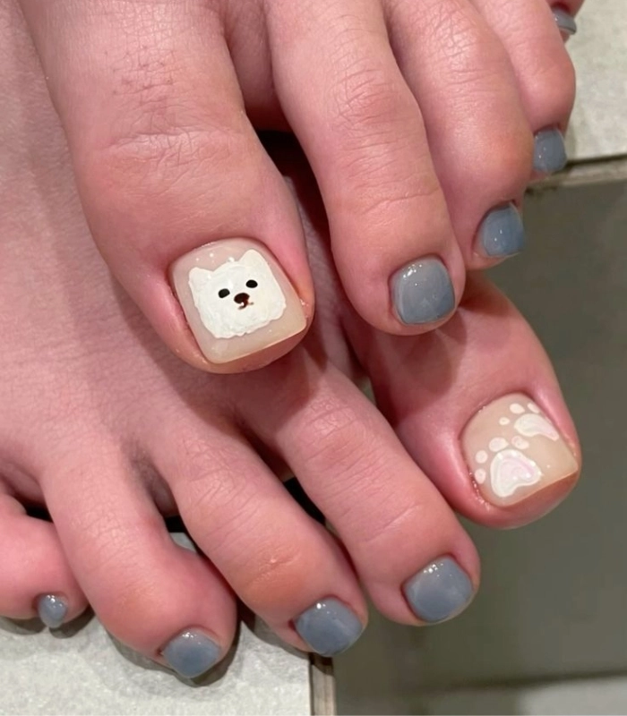 Mẫu nail chân đơn giản hợp đi chơi